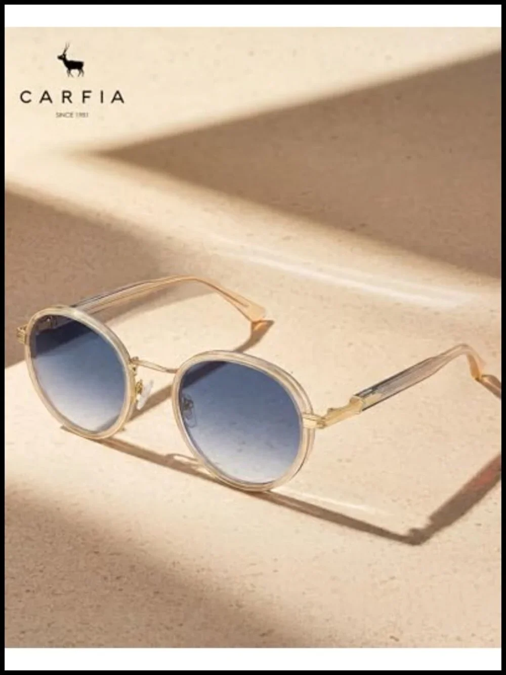 Retro Round Sunglasses Polarized UV Protection Acetate-Metal Frame CA1951